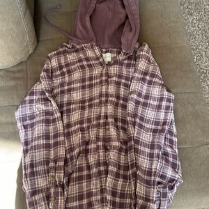 American Eagle Flannel Hoodie